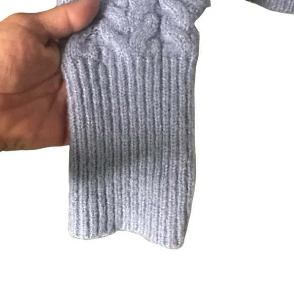 🔴 5 for $40 SALE! 
Kendall Kylie Blue Turtleneck Cropped CableKnit Sweater Sz M - Picture 13 of 14